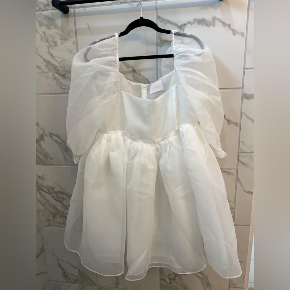 Selfie Baby doll dress White